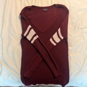 American Eagle Burgundy V-Neck Sweater